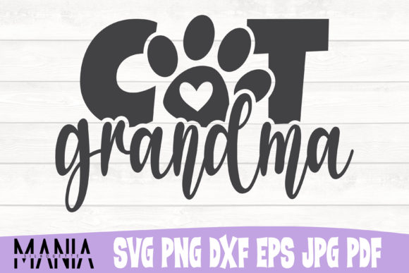Cat Grandma SVG Cut File Design