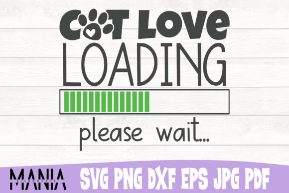 Cat Love Loading Please Wait SVG Pack