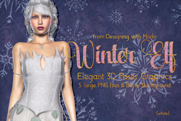 Fantasy Winter Elf Graphics: Elevating Seasonal Design with High-Quality 3D Assets