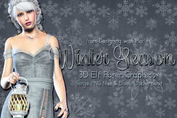 Fantasy Winter Elf Graphics for Creative Projects