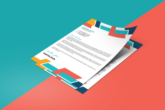 Geometric Letterhead: Clean, Corporate Design for Versatile Use
