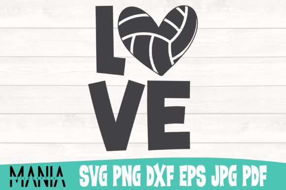 Love Volleyball 2 SVG Cut File Design