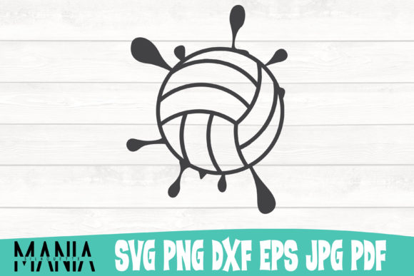Volleyball Splash 2 SVG Cut File Design